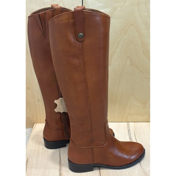 INC International Concepts Womens Fawne Leather Zip Up Riding Boots Cognac 5.5M - Picture 6 of 7